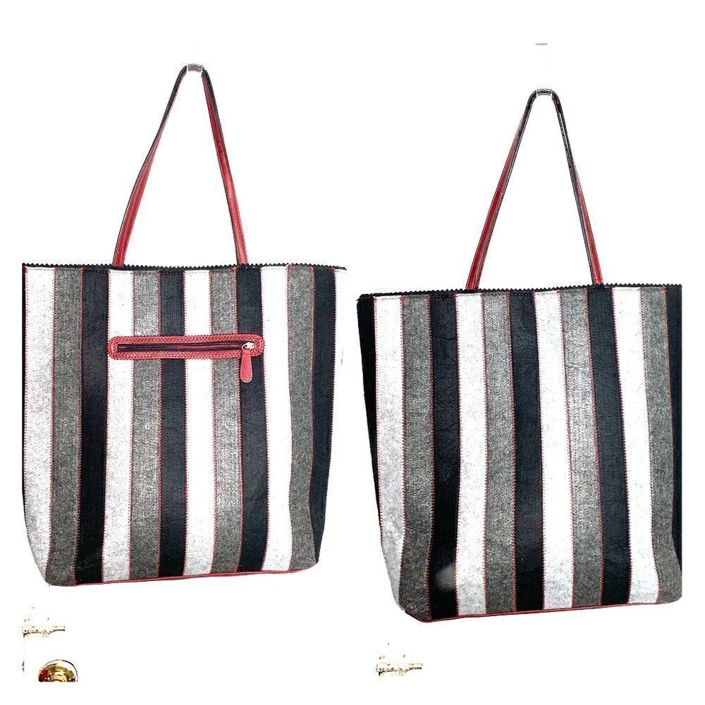 SR2 Sondra Roberts Felted Wool Stripe Tote